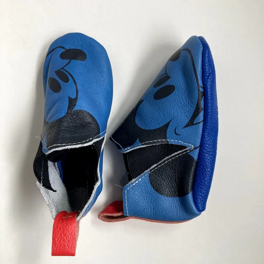 Disney x Freshly Picked Mickey Mouse Chelsea Boot Soft Sole Baby Shoe - Blue - 6